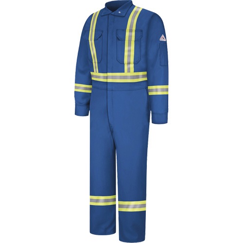 Flame-Resistant Premium Coveralls with Reflective Trim, Size 38, Royal Blue, 12.2 cal/cm² Waymarc Industries Inc