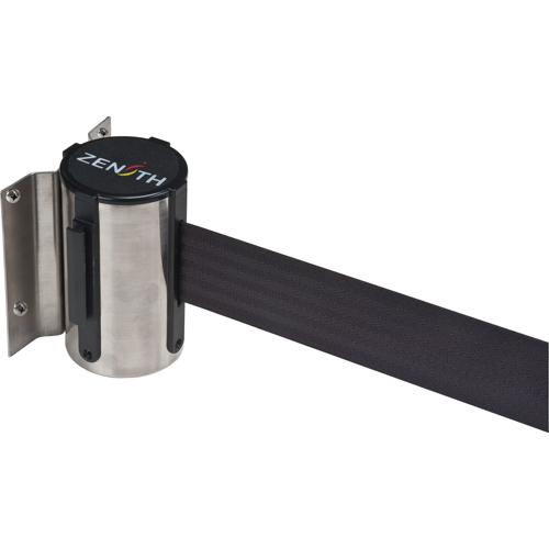 Wall Mount Barrier, Steel, Screw Mount, 7', Black Tape Waymarc Industries Inc