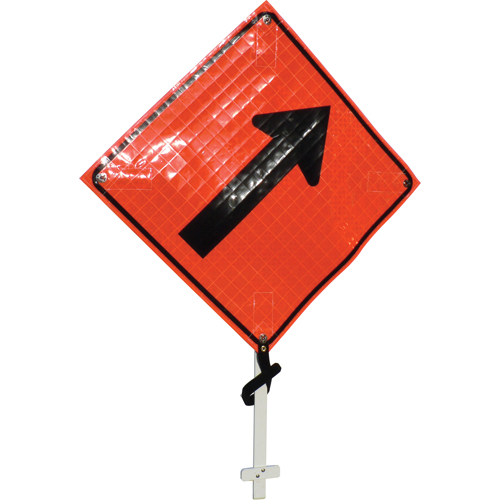Right Diagonal Arrow Pole Sign, 24" x 24", Vinyl, Pictogram Waymarc Industries Inc