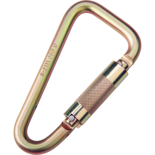 Saflok Carabiners, Steel, 3600 lbs Capacity Waymarc Industries Inc