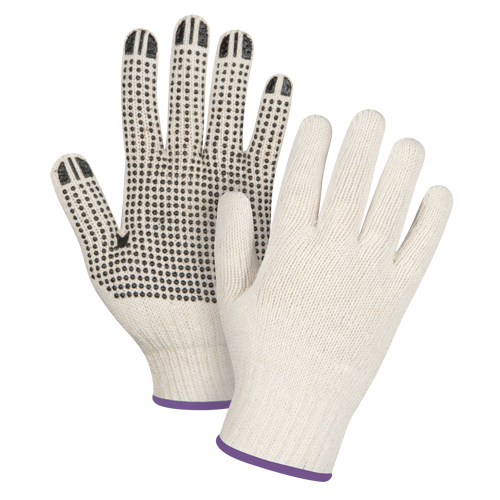 Gants l&eacute;gers tricot&eacute;s &agrave; pois, Poly/coton, Un c&ocirc;t&eacute;, Calibre 7, T-petit Waymarc Industries Inc