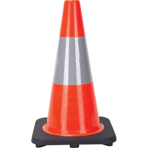 Traffic Cone, 18", Orange, 6" Reflective Collar(s) Waymarc Industries Inc