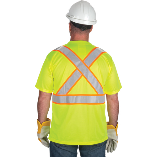 CSA Compliant T-Shirt, Polyester, Medium, High Visibility Lime-Yellow Waymarc Industries Inc