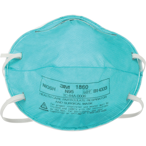 Respirateur 1860 contre les particules pour les soins de la sant&eacute;, N95, Certifi&eacute; NIOSH Waymarc Industries Inc