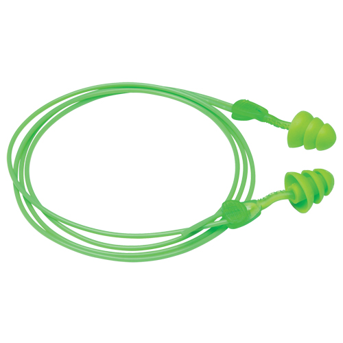 Glide&reg; Trio Reusable Earplugs, Corded, Bulk - Loose, 27 dB NRR, One-Size Waymarc Industries Inc