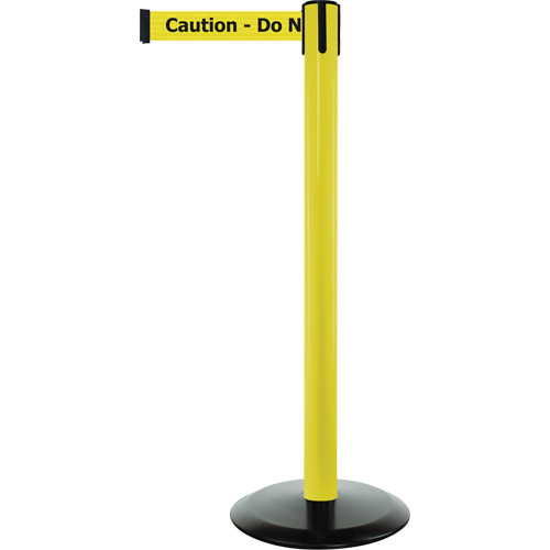 Montant pour syst&egrave;me Advance TensaBarrier, Acier, 36" h, Ruban Noir/Jaune, Longueur du ruban 7,5' Waymarc Industries Inc