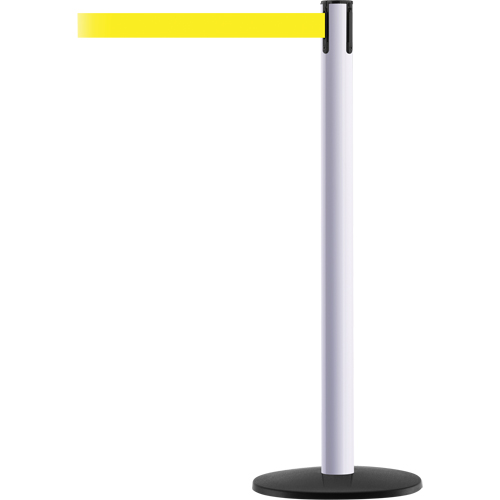 Advance TensaBarrier&reg; Barrier Post, Steel, 36" H, Yellow Tape, 7.5' Tape Length Waymarc Industries Inc