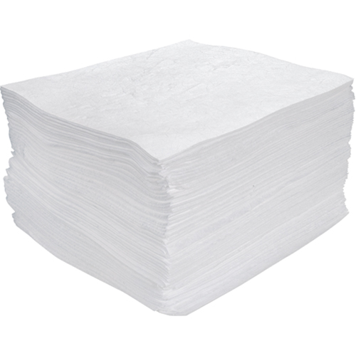 Feuilles absorbantes souffl&eacute;es de premi&egrave;re qualit&eacute;, Huile seulement, 15" x 17", 25 gal. d'absorption Waymarc Industries Inc