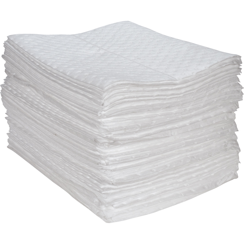 Premium Fine Fiber Sorbent Pads, Oil Only, 15" x 17", 30 gal. Absorbancy Waymarc Industries Inc
