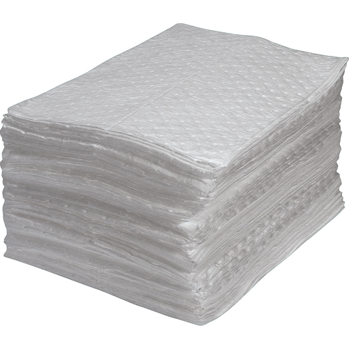 Premium Fine Fibre Sorbent Pads, Oil Only, 15" x 17", 30 gal. Absorbancy Waymarc Industries Inc