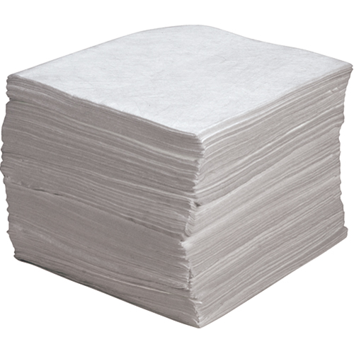Feuilles absorbantes souffl&eacute;es de premi&egrave;re qualit&eacute;, Huile seulement, 15" x 17", 30 gal. d'absorption Waymarc Industries Inc