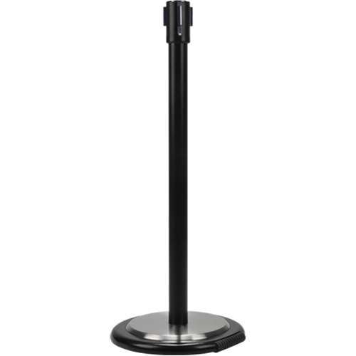 Poteau r&eacute;cepteur pour barri&egrave;res sur pieds pour le contr&ocirc;le des foules avec roues, Hauteur de 35", Noir Waymarc Industries Inc