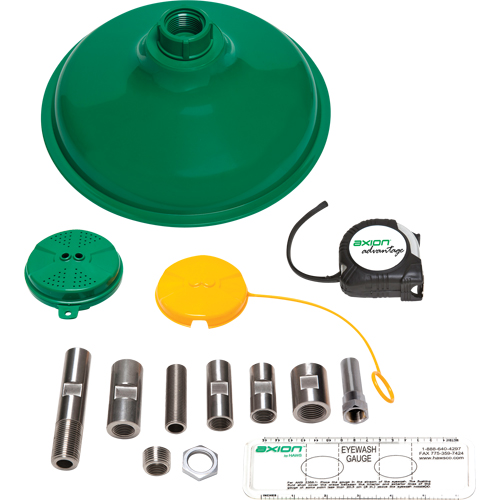 Axion Advantage&reg; Shower & Eye/Face Wash Upgrade Kit with Green ABS Plastic Eye/Face Wash Head & Showerhead Waymarc Industries Inc