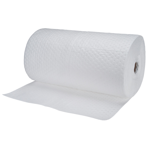Industrial-Grade Fine Fibre Sorbent Rolls, Heavyweight, 150' L x 30" W, 70 gal. Absorbancy Waymarc Industries Inc