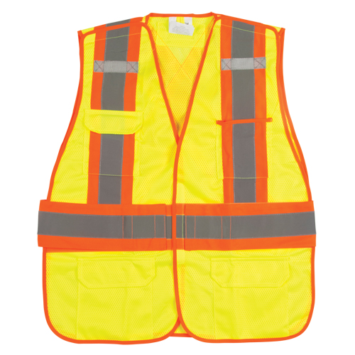 Veste d'arpenteur r&eacute;sistante aux flammes, Jaune lime haute visibilit&eacute;, Moyen, Polyester Waymarc Industries Inc