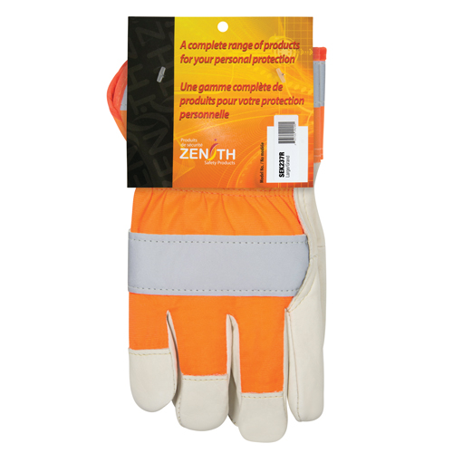 Gants d'ajusteur &agrave; chaleur sup&eacute;rieure orange haute visibilit&eacute;, Grand, Paume en Cuir fleur de vache, Doublure en Thinsulate Waymarc Industries Inc