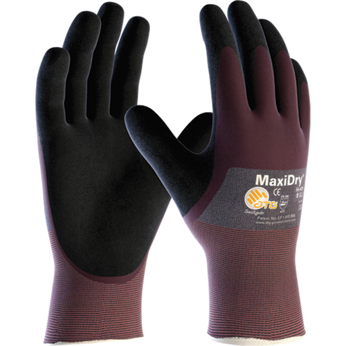 MaxiDry&reg; Gloves, Medium, Foam Nitrile Coating, 18 Gauge, Nylon Shell Waymarc Industries Inc
