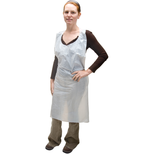 Polyethylene Aprons, Polyethylene, White, 35" W x 46" L Waymarc Industries Inc
