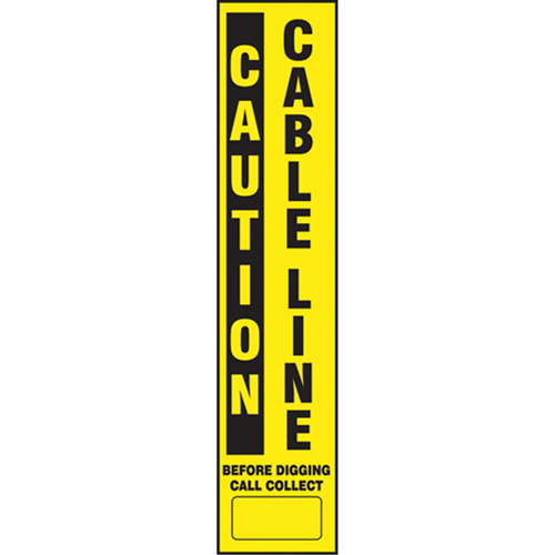 D&eacute;calcomanies pour piquet flexible de marquage - Caution Cable Line Waymarc Industries Inc