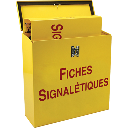 Boîte pour documents de s&eacute;curit&eacute; pour le chantier, Français, Compris reliures Waymarc Industries Inc