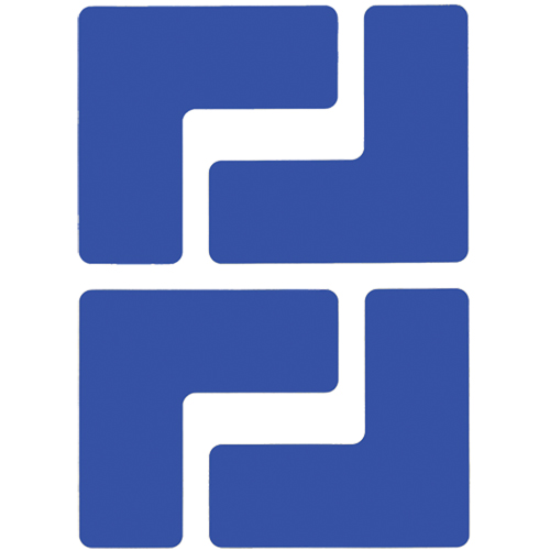 Floor Corner Marks, L, 5" L x 2" W, Blue, Polyester Waymarc Industries Inc