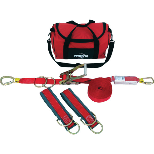 PRO-Line Temporary Horizontal Lifeline System, 60', Web, Swivel Waymarc Industries Inc