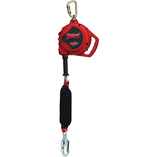 Rebel Self Retracting Lifeline for Leading Edge, 20', Galvanized Steel, Swivel Waymarc Industries Inc