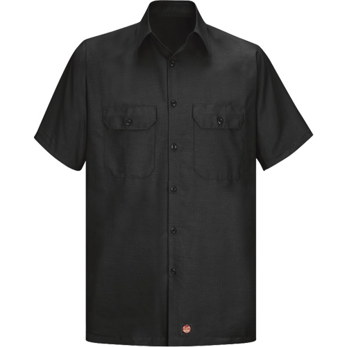 Short Sleeve Ripstop Shirt, Men's, 3X-Large, Black Waymarc Industries Inc