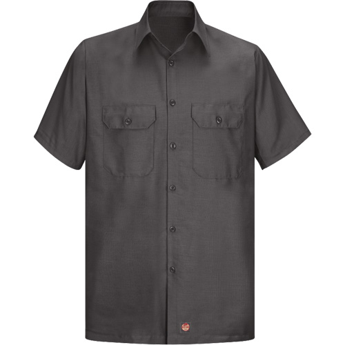 Short Sleeve Ripstop Shirt, Men's, Large (Tall), Charcoal Waymarc Industries Inc