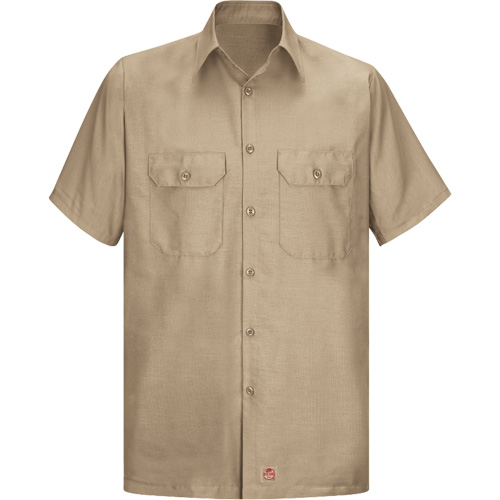 Short Sleeve Ripstop Shirt, Men's, Large (Tall), Khaki Waymarc Industries Inc