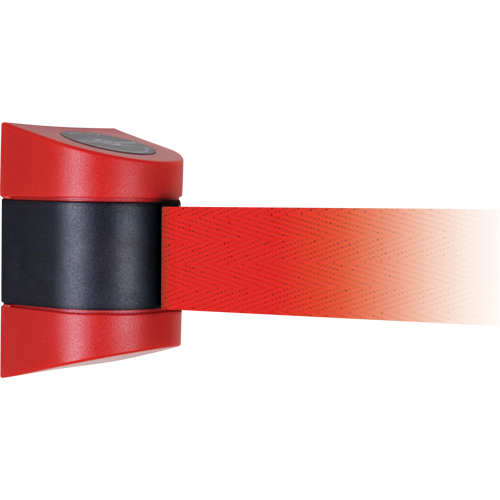 Unit&eacute;s murales Tensabarrier, Plastique, Fixation par vis, 15', Ruban Rouge Waymarc Industries Inc