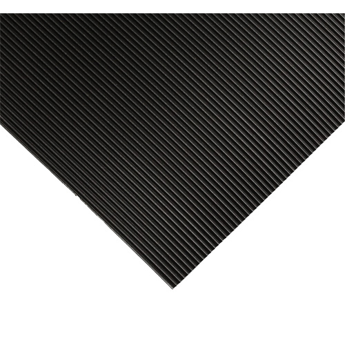 Corrugated Switchboard Matting No.702, 2' W x 10' L, 1/4" Thickness, Black, PVC Waymarc Industries Inc