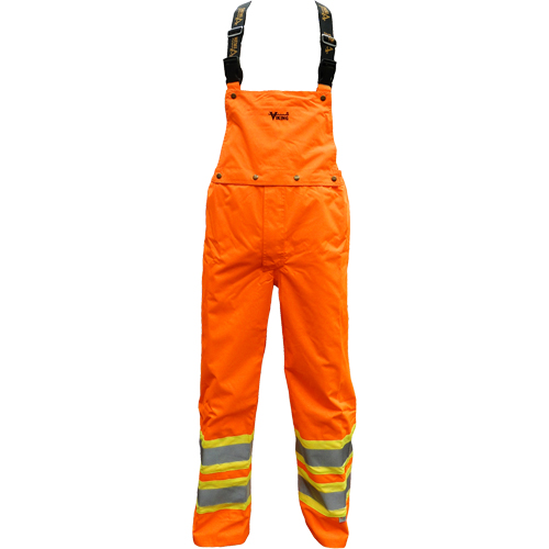 Pantalon de s&eacute;curit&eacute; Journeyman d&eacute;tachable &agrave; bavette, Polyester, Petit, Orange haute visibilit&eacute; Waymarc Industries Inc