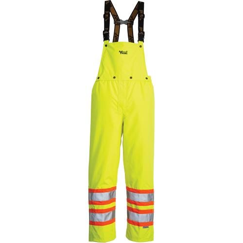 Pantalon de s&eacute;curit&eacute; Journeyman d&eacute;tachable &agrave; bavette, Polyester, Petit, Jaune lime haute visibilit&eacute; Waymarc Industries Inc