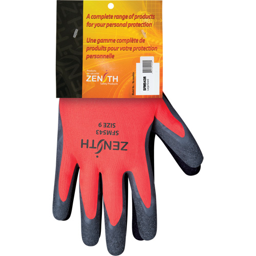 Gants enduits de latex de caoutchouc naturel, 9, R&ecirc;vetement Latex de caoutchouc, Calibre 13, Enveloppe en Polyester Waymarc Industries Inc