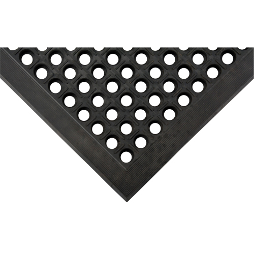 Tapis antifatigue, &agrave; fentes, 3' x 5' x 7/8", Noir, Caoutchouc naturel Waymarc Industries Inc
