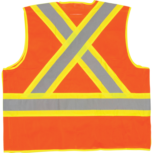 Veste de s&eacute;curit&eacute; d&eacute;tachable en cinq points de premi&egrave;re qualit&eacute;, Orange haute visibilit&eacute;, Grand/T-Grand, Polyester Waymarc Industries Inc