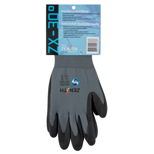 Gants enduits de premi&egrave;re qualit&eacute; ZX-30°, 9/Grand, R&ecirc;vetement PVC, Calibre 15, Enveloppe en Nylon Waymarc Industries Inc