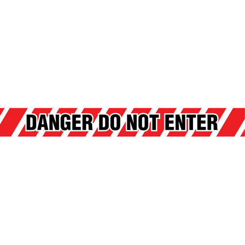 Barricade Tape, English, 3" W x 1000' L, 2 mils, Black on Red Waymarc Industries Inc