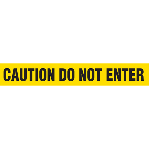 Barricade Tape, English, 3" W x 1000' L, 2 mils, Black on Yellow Waymarc Industries Inc
