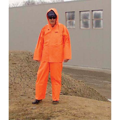 V&ecirc;tements imperm&eacute;ables Hurricane ignifuges et r&eacute;sistants &agrave; l'huile, v&ecirc;tements imperm&eacute;ables, 4T-Grand, Orange haute visibilit&eacute; Waymarc Industries Inc