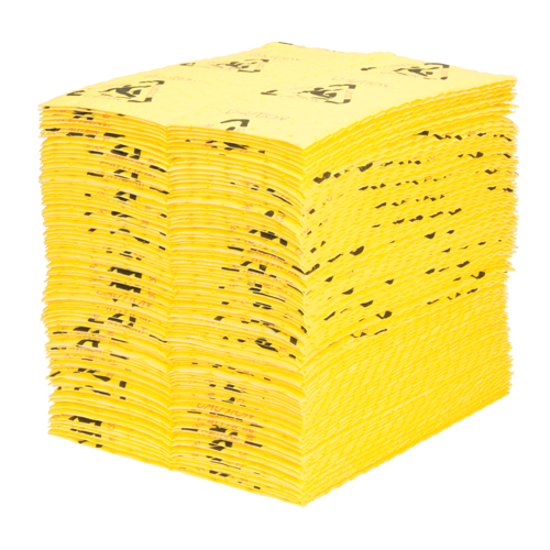 Tampons d'avertissement de premi&egrave;re qualit&eacute; - absorbants haute visibilit&eacute;, Universel, 15" x 18", 24,4 gal. d'absorption Waymarc Industries Inc