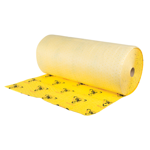 Rouleaux d'avertissement de premi&egrave;re qualit&eacute; - absorbants haute visibilit&eacute;, Lourd, 150' lo x 36" la, Absorption 57 gal. Waymarc Industries Inc