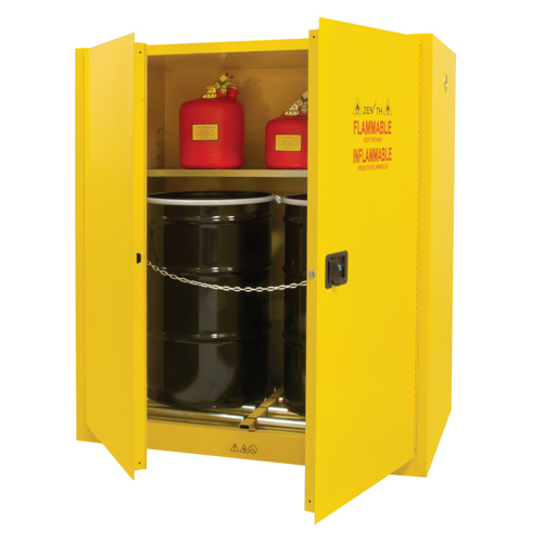 Armoire pour entreposage de barils &agrave; la verticale, Capacit&eacute; de 110 gal. US, 2 barils, Jaune Waymarc Industries Inc