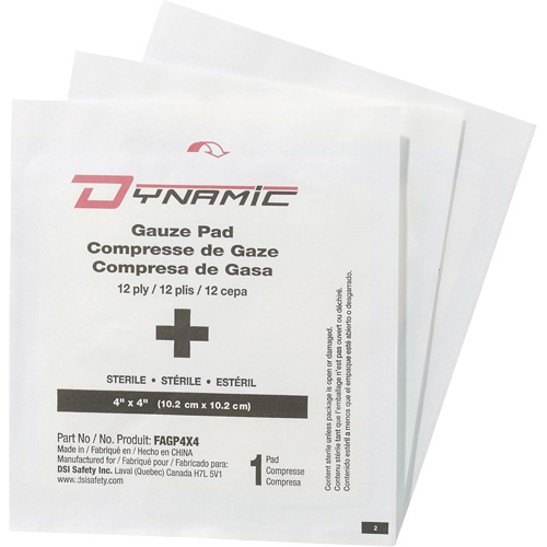 Dynamic Gauze, Pad, 4" L x 4" W, Sterile, Medical Device Class 1 Waymarc Industries Inc