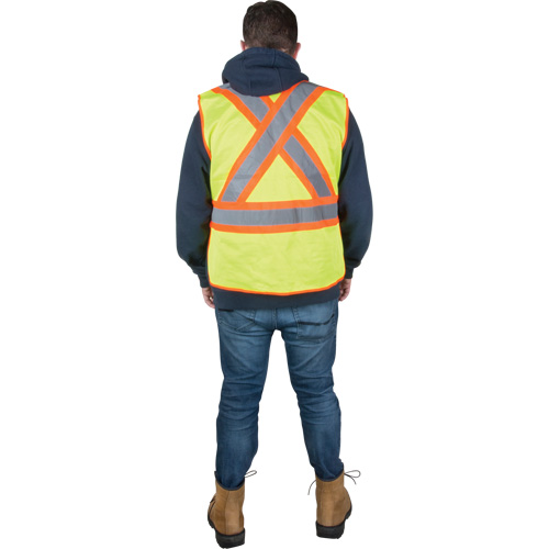 Veste d'arpenteur r&eacute;sistante aux flammes, Jaune lime haute visibilit&eacute;, Moyen, Polyester Waymarc Industries Inc