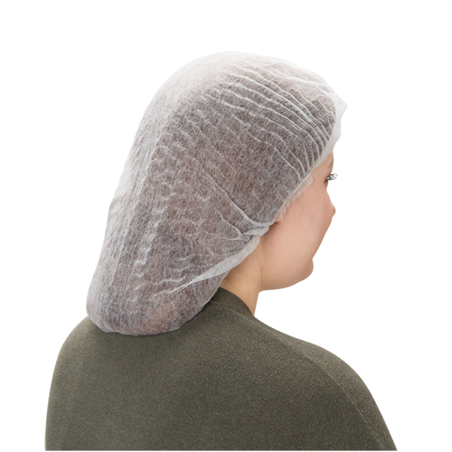 Pleated Bouffant Cap, Polypropylene, 19", White Waymarc Industries Inc