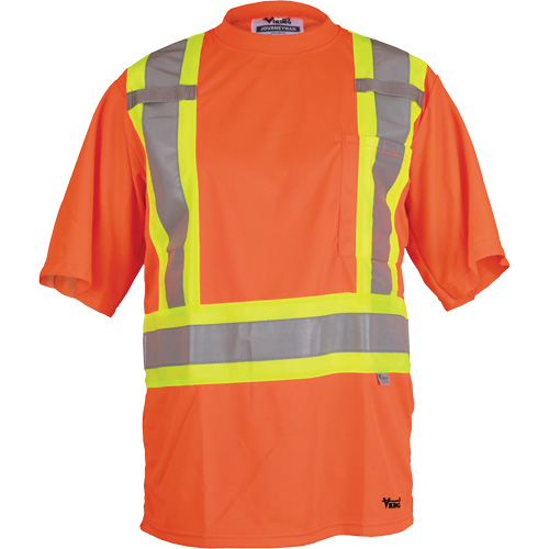 Viking&reg; Safety T-Shirt, Polyester, Small, High Visibility Orange Waymarc Industries Inc