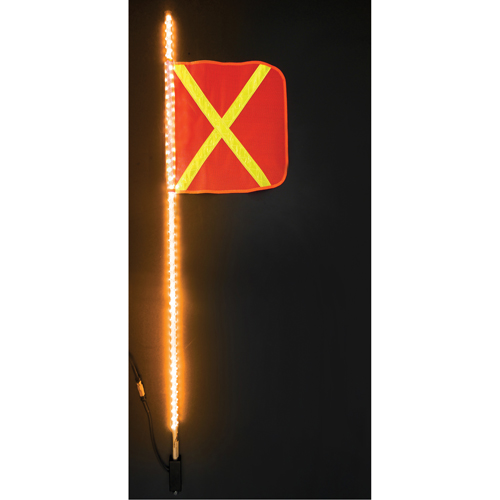 Safety Whip&reg; Heavy-Duty LED Whips, Hitch Mount, 5 High, Orange with Reflective Waymarc Industries Inc