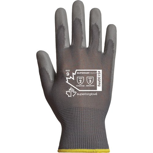Superior Touch&reg; String Knit Gloves, 8, Polyurethane Coating, 13 Gauge, Polyester Shell Waymarc Industries Inc